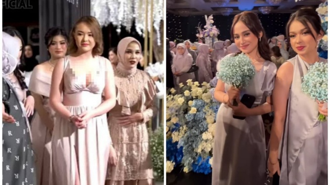 penampilan Amanda Manopo dan Syifa Hadju saat jadi bridesmaid (kolase YouTube/Ricis Official & Instagram/@syifahadju)