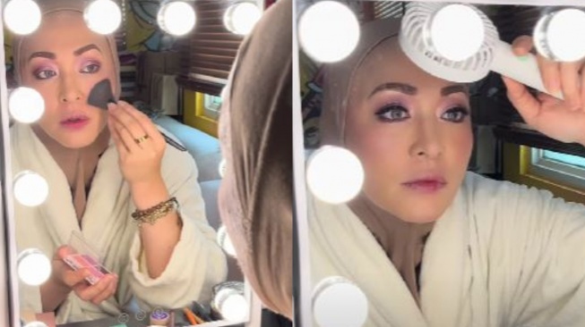 Momen Angelina Sondakh makeup jelang acara lamaran Aaliyah Massaid. [YouTube]