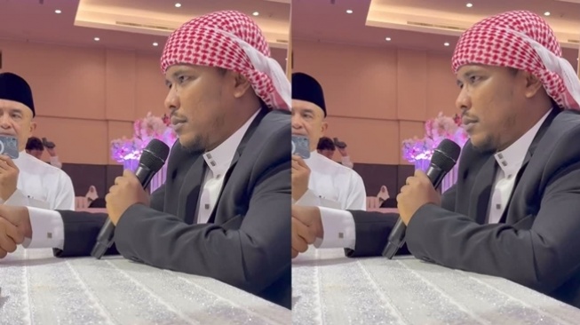 Potret Pernikahan Mamat Alkatiri dan Nafha Firah (Instagram/@abdelachrian)