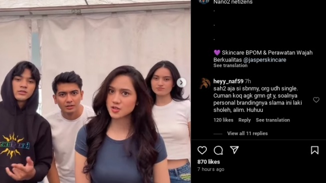 Tangkapan layar konten joget TikTok Teuku Ryan bareng teman wanita. (Instagram/@lambe__danu)