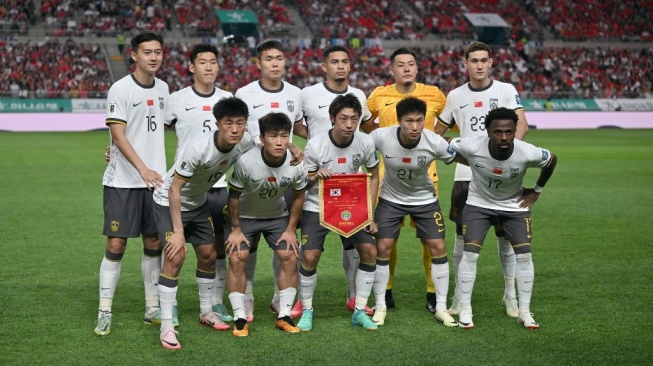 Timnas China tampil di Kualifikasi Piala Dunia 2026 zona Asia. [Jung Yeon-je / AFP]