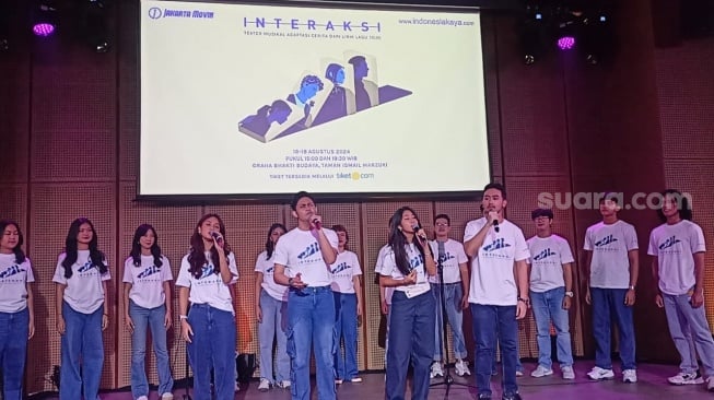 Konferensi pers teater musikal 'Interaksi' di Galeri Indonesia Kaya, Jakarta Pusat pada Kamis (27/6/2024) [Suara.com/Rena Pangesti] 