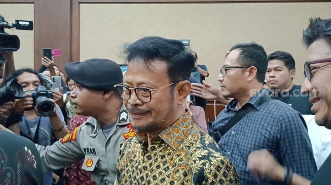 Syahrul Yasin Limpo atau SYL jelang sidang tuntutan, Jumat (28/6/2024). (Suara.com/Dea)
