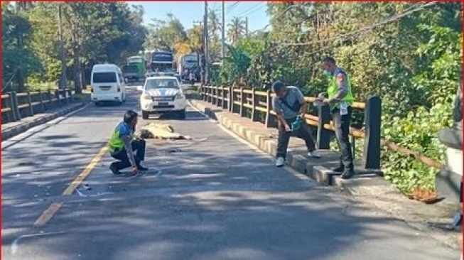 Pengendara Motor PCX Tewas Tergilas Bus di Jembatan Bonian Tabanan