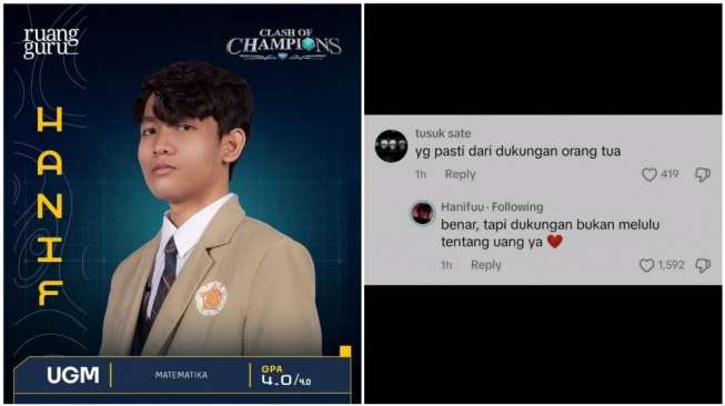 Kuliah Pakai Beasiswa, Hanif Peserta CoC Tulis Ucapan Motivasi untuk Netizen