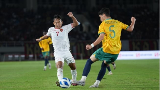 Zahaby Gholy saat membela Timnas Indonesia U-16 di laga melawan Australia (pssi.org)