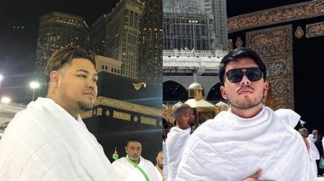 Ivan Gunawan dan Thariq Halilintar ketika ibadah umrah [Instagram]