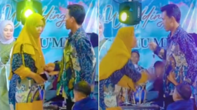 Viral Istri Ngamuk di Atas Panggung, Dorong dan Pukul Suami Saat Duet dengan Biduan