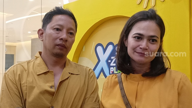 Ringgo Agus Rahman dan Sabai Morscheck ditemui di SCBD, Jakarta Selatan pada Jumat (5/7/2024) [Suara.com/Rena Pangesti]