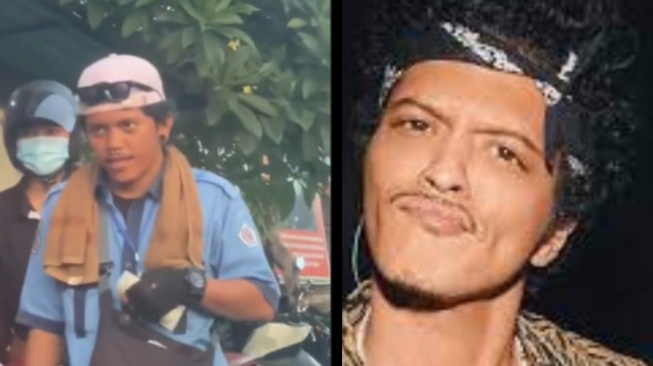 Viral Tukang Parkir Mirip Bruno Mars, Netizen Ngakak: Mas Bruno Kearifan Lokal!