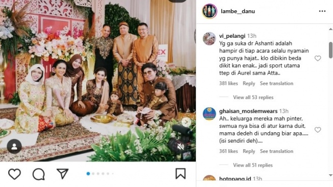 dandanan Ashanty dianggap lebih wah ketimbang Aurel Hermansyah (Instagram/@lambe__danu)