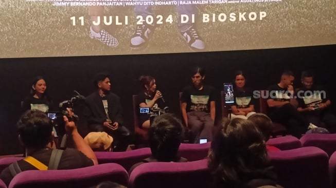 Konferensi pers film Harta, Tahta, Boru Ni Raja di Epicentrum, Kuningan Jakarta Selatan pada Senin (8/7/2024). [Suara.com/Rena Pangesti]