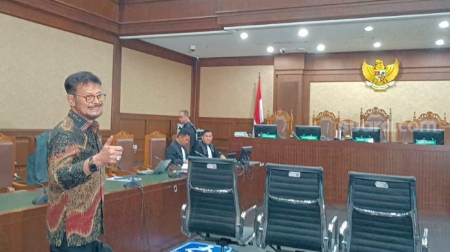 Mantan Menteri Pertanian Syahrul Yasin Limpo (SYL). (Suara.com/Dea)