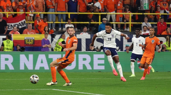 Inggris melaju ke final Piala Eropa 2024, setelah menang 2-1 atas Belanda pada pertandingan semifinal Piala Eropa 2024 di Stadion BVB, Dortmund, Rabu setempat atau Kamis dini hari WIB. (AFP)