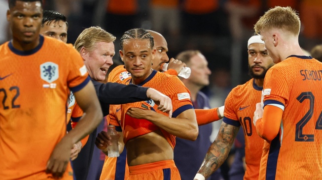 Pertandingan semifinal Euro 2024 antara Belanda vs Inggris di Westfalenstadion, Dortmund, Jerman pada Kamis (11/7/2024). [Odd ANDERSEN / AFP]