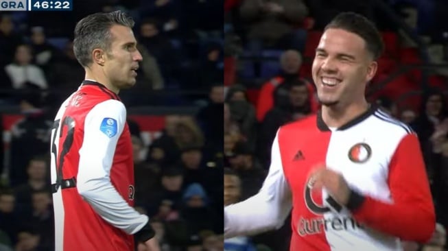 Momen Robin Van Persie Berikan Assist untuk Calvin Verdonk, Sampai Tersungkur