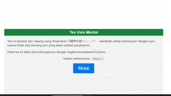 Tes Usia Mental Online Gratis di A Real Me dan Edufund, Pakai 2 Metode Berbeda Hasilnya Akurat!