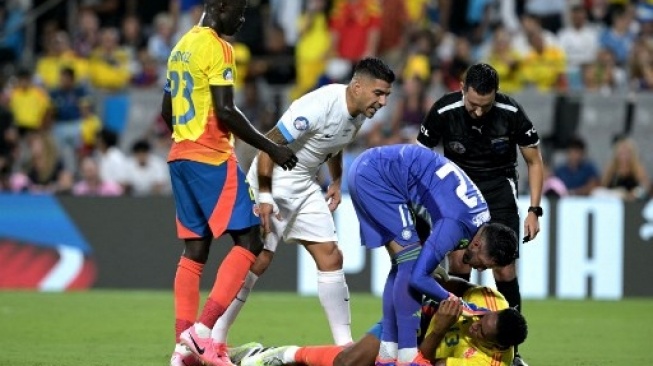 Kolombia berhasil menggebrak semifinal Copa America 2024 dengan menumbangkan Uruguay 1-0 di Stadion Bank of America, Kamis (11/7/2024). (AFP)