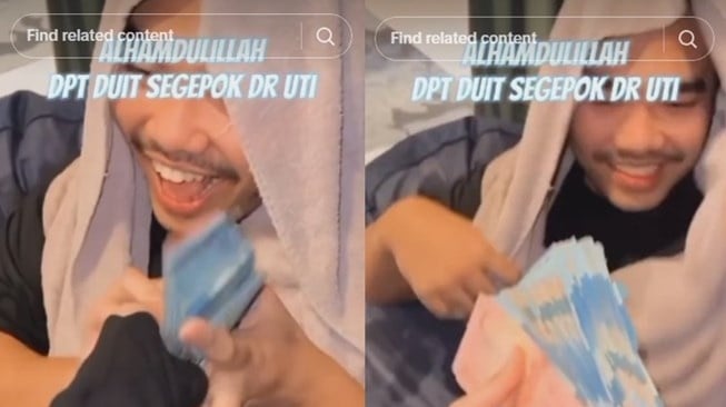 Jejak digital BA (Batara Ageng) dapat gepokan uang dari Fuji. (TikTok/lucks.mee_story)