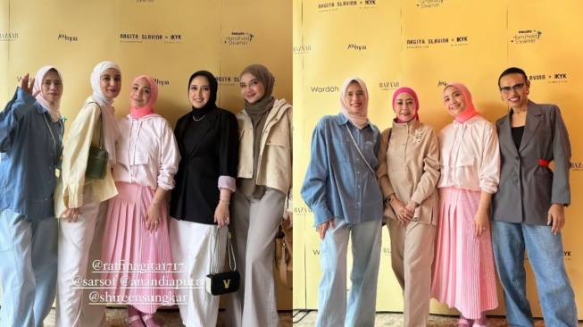 Kolase acara perilisan koleksi terbaru baju Nagita Slavina (Instagram Story/raffinagita1717)