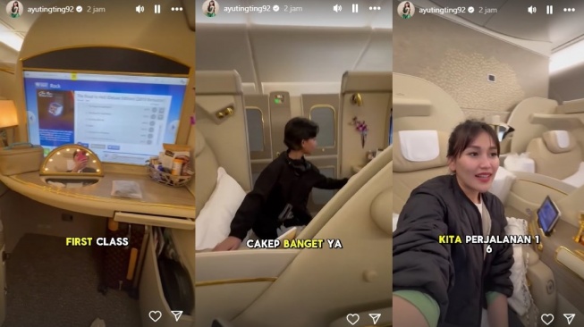 Ayu Ting Ting naik first class ke Amerika Serikat. (Instagram/ayutingting92)