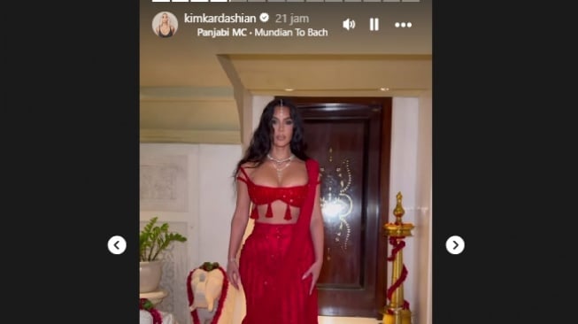 Kim Kardashian di pernikahan Anant Ambani. (Instagram)