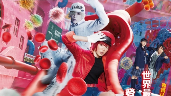 Intip Visual Mei Nagano dan Takeru Sato di Poster Film Cells At Work