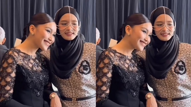 Potret pertemuan Inara Rusli dan Ayu Ting Ting di acara Ivan Gunawan  (TikTok/queenofdepok2)