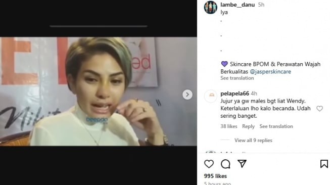 jejak digital Nikita Mirzani operasi hidung karena sinus (Instagram/@lambe__danu)