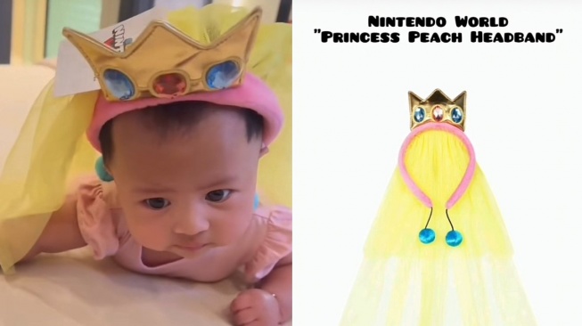 Potret Baby Lily pakai cosplay bak princess (TikTok/ootd.lily.raffinagita)