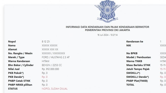 Thariq Halilintar dan Ford Mustang. (Samsat DKI Jakarta)