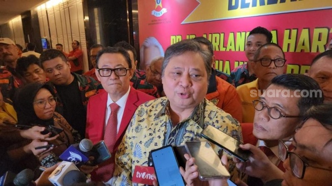 Ketum Partai Golkar Airlangga Hartarto. (Suara.com/Fakhri)