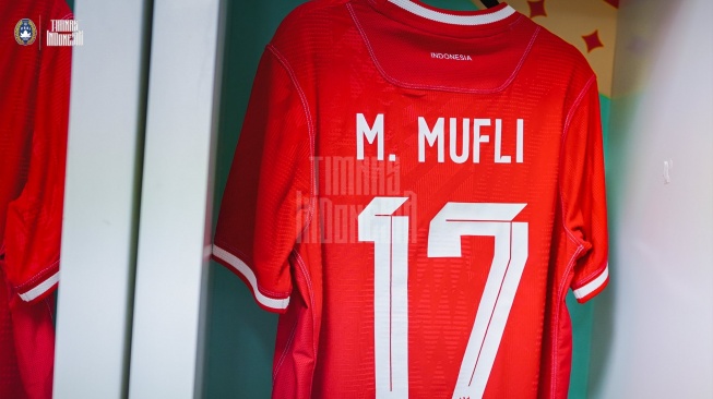 Jersey pemain Timnas Indonesia U-19, Muhammad Mufli Hidayat. [Dok. Timnas Indonesia]