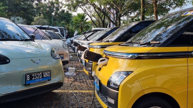 Catatkan Rekor MURI! Charging Mobil Listrik Terbanyak di Satu Lokasi, Kolaborasi PLN-Komunitas WEVI di Bandung