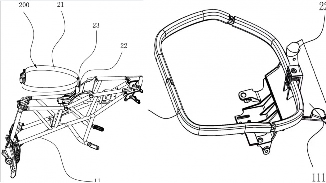 Gambar paten sabuk pengaman untuk motor (CycleWorld)