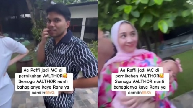 Raffi Ahmad jadi MC di nikahan Aaliyah dan Thariq Halilintar? (TikTok/cctvaalthor)