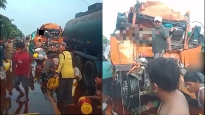 Kecelakaan Truk Tangki Viral: Sopir Masih Terjepit, Warga Malah Menjarah Minyak