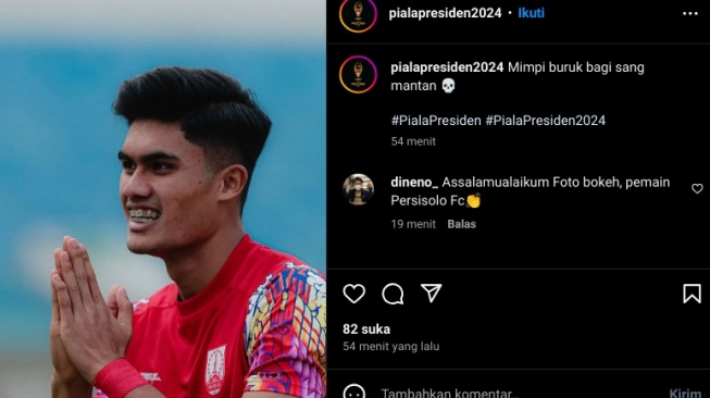 Akun Piala Presiden 2024 'Ledek' PSM Makassar Usai Dibobol Ramadhan Sananta (@pialapresiden2024)