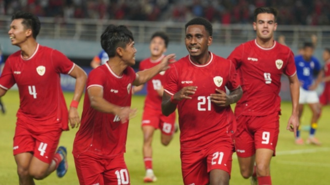 Para pemain Timnas Indonesia U-19 setelah menjebol gawang Kamboja di Piala AFF U-19 tahun 2024 (pssi.org)