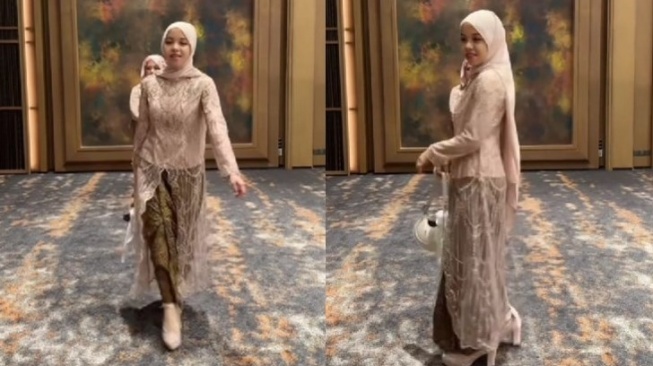 Fatimah Halilintar di acara siraman Thariq. (TikTok/genihalilintar)