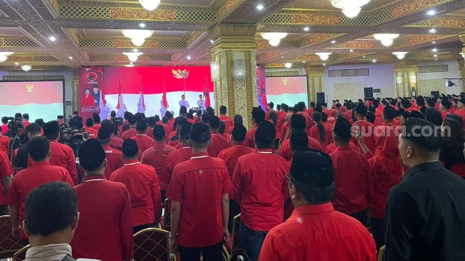 PDIP gelar pelatihan Tim Pemenangan Pilkada 2024 di Hotel Seruni, Cisarua, Bogor, Jawa Barat. (Suara.com/Bagaskara)