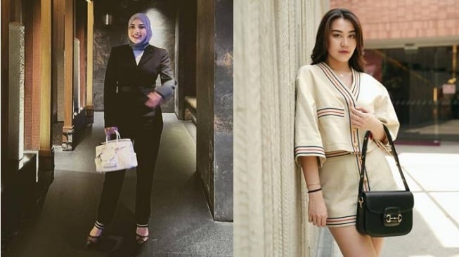 Adu Gaya Aurel Hermansyah vs Aaliyah Massaid [Instagram/@aurelie.hermansyah/@aaliyah.massaid]