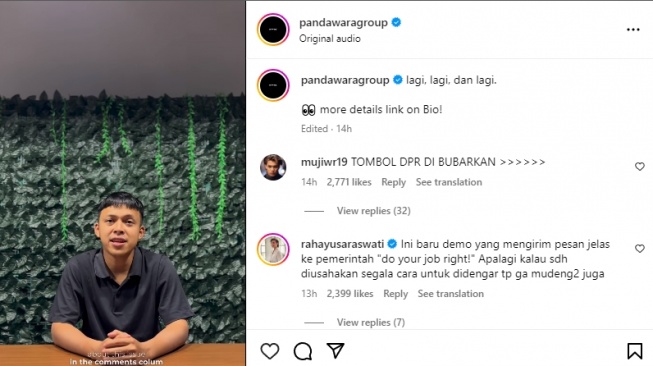 Pandawara Group ikut buka suara soal demo warga kirim sampah ke kantor DPRD dan Bupati Sintang. (tangkapan layar/Instagram)