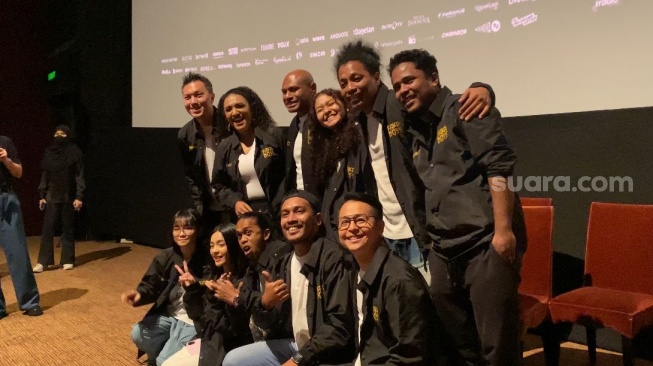 Konferensi pers film "Kaka Boss" di kawasan Kuningan, Jakarta Selatan, Rabu (24/7/2024). [Suara.com/Tiara Rosana]