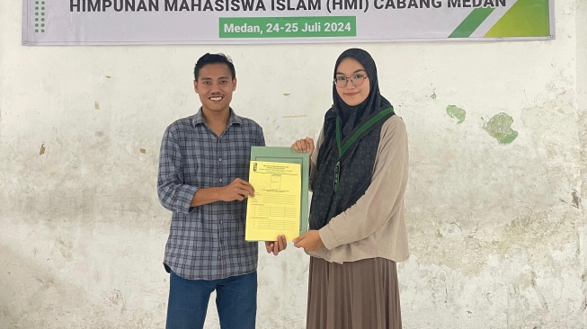 Cici Indah Rizki Resmi Daftar Calon Ketua Umum HMI Medan