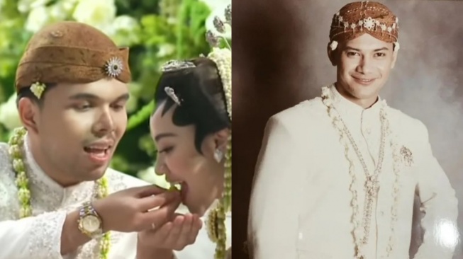 Thariq Halilintar Didandani seperti Adjie Massaid saat Nikah, Aura Pengantinnya Terpancar: Ganteng Ya!