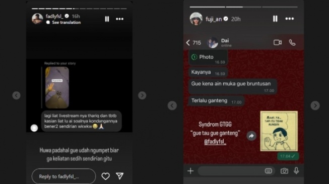 Unggahan Fadly Faisal dan Fuji (Instagram)