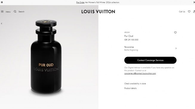 Parfum favorit Geni Faruk. (id.louisvuitton.com)