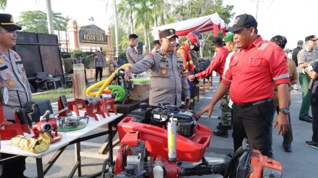 Kapolres Siak Pimpin Rakor dan Gelar Apel Kesiapsiagaan Penanganan Karhutla