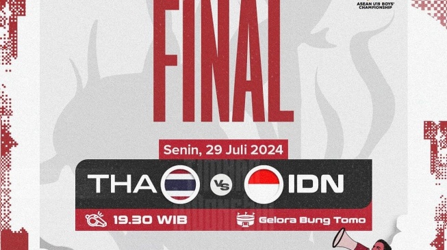 Head to Head Timnas Indonesia Vs Thailand di Final Piala AFF U-19 2024, Pernah Ada Pembantaian 6 Gol